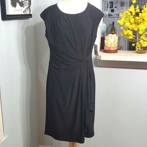 Ronni Nicole black dress Pop Over, classic and very flattering style size 12 NWT